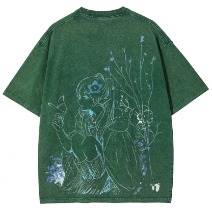 Frieren: Beyond Journey's End Printed Unisex Washed T-Shirt