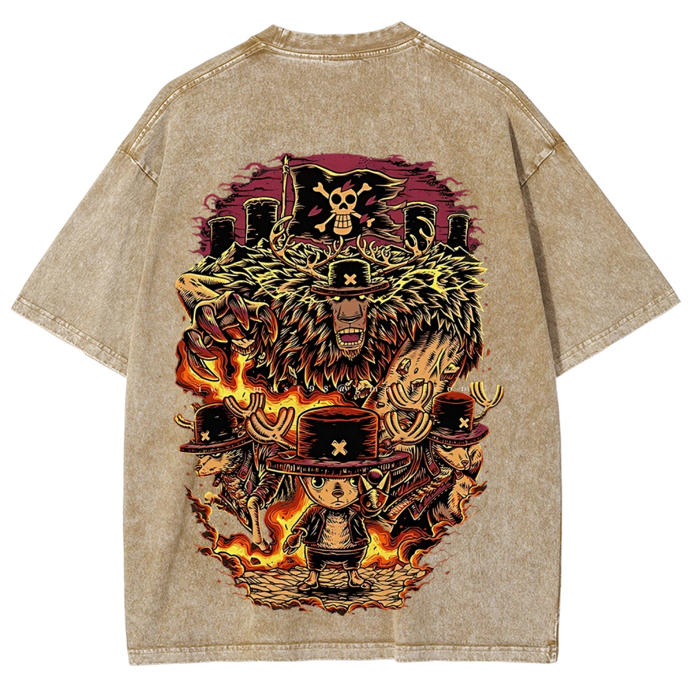 Tony Tony Chopper One Piece  Unisex Washed T-Shirt 
