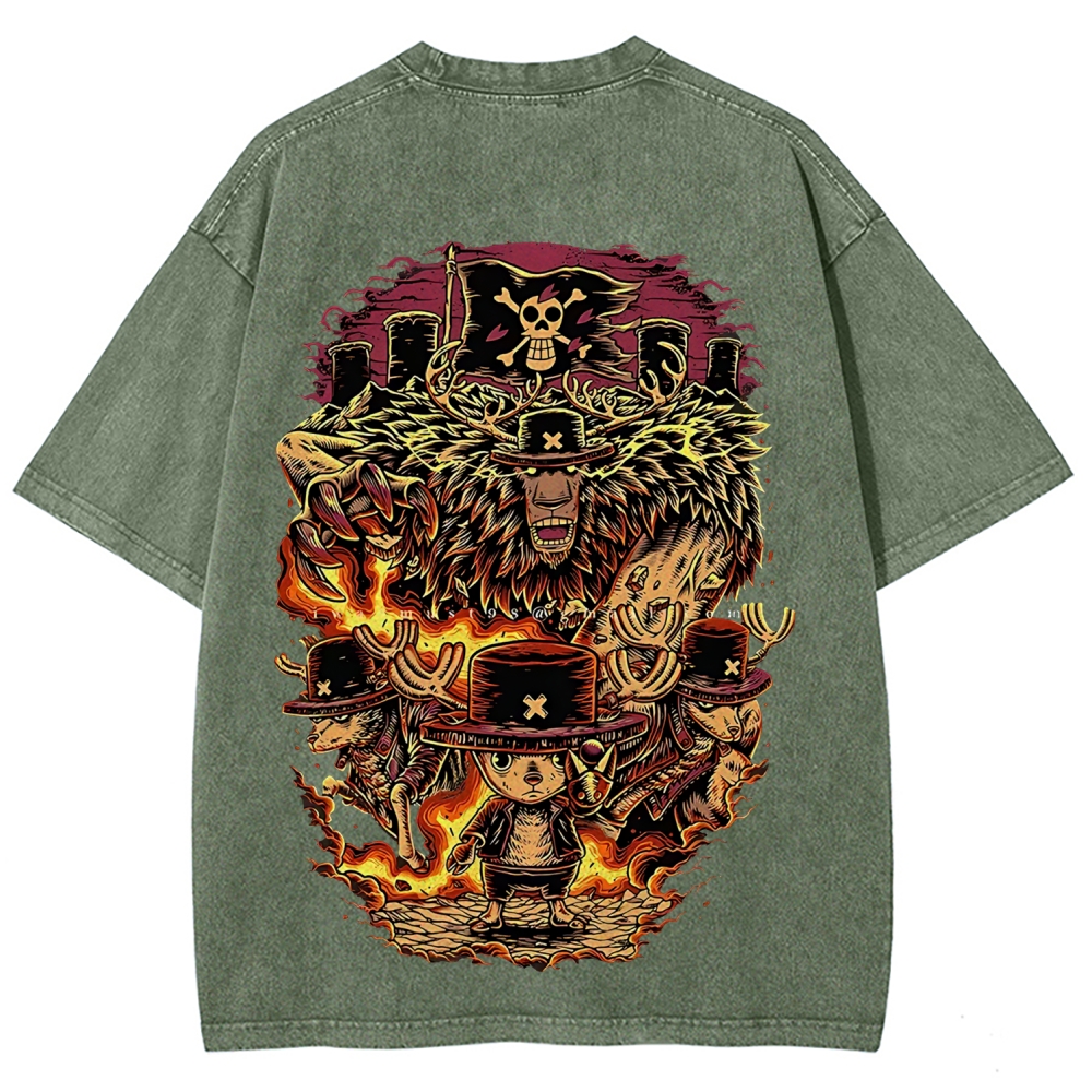 Tony Tony Chopper One Piece  Unisex Washed T-Shirt 