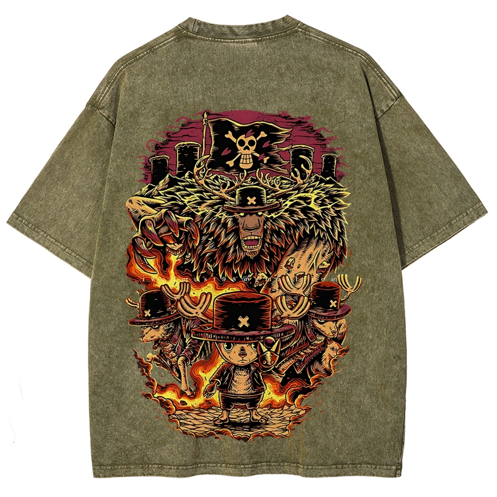 Tony Tony Chopper One Piece  Unisex Washed T-Shirt 