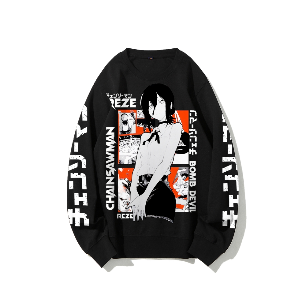 Chainsaw Man Cotton Unisex Crew Neck Anime Sweatshirt