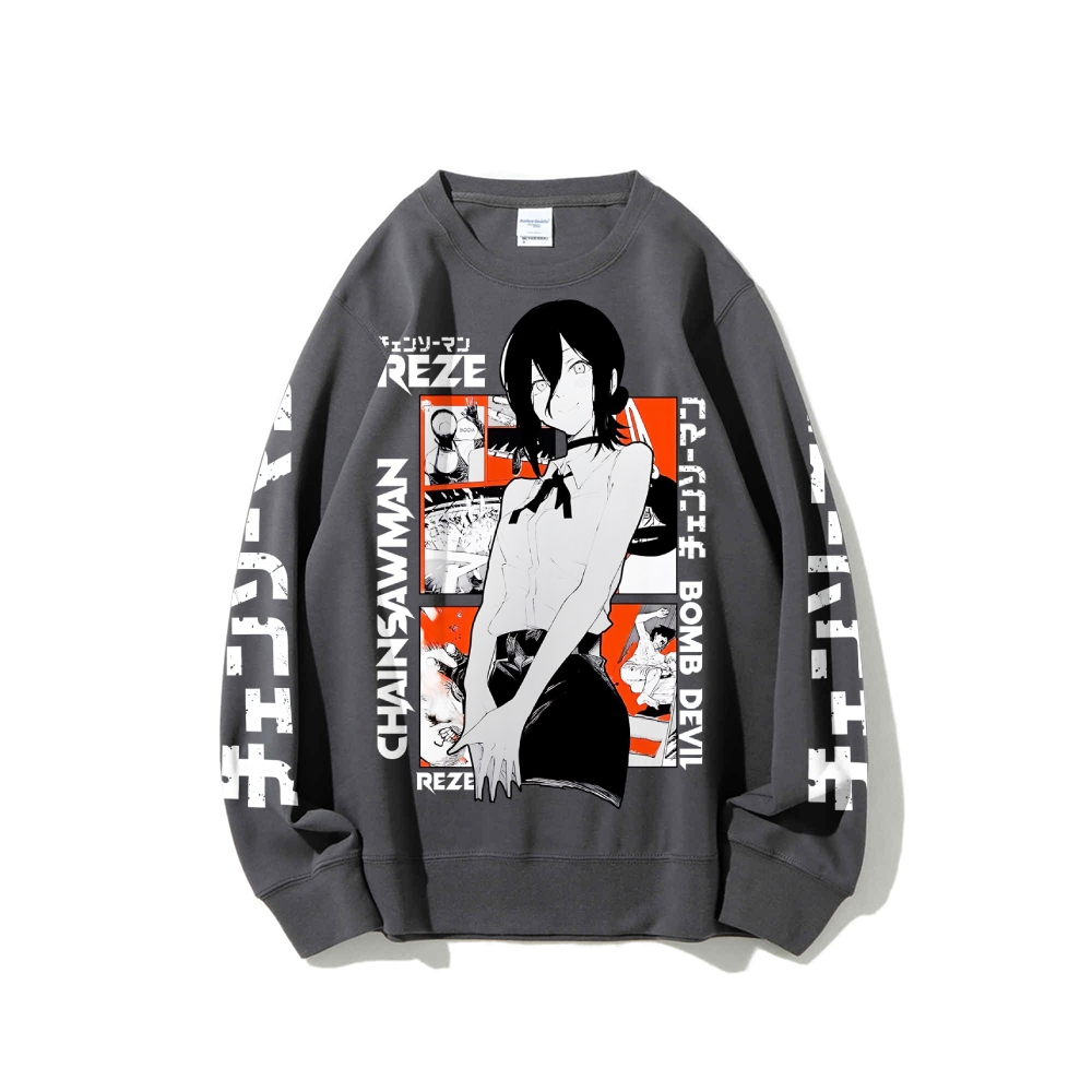 Chainsaw Man Cotton Unisex Crew Neck Anime Sweatshirt