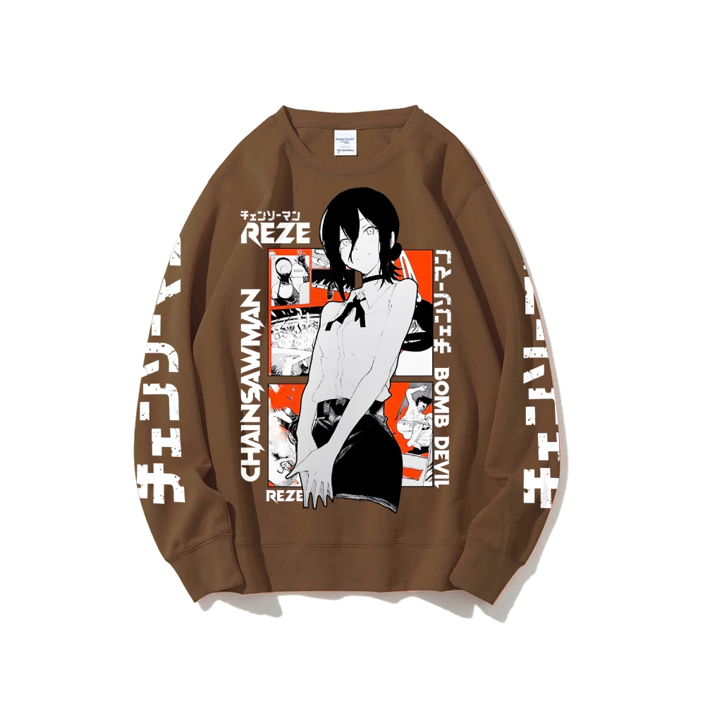 Chainsaw Man Cotton Unisex Crew Neck Anime Sweatshirt