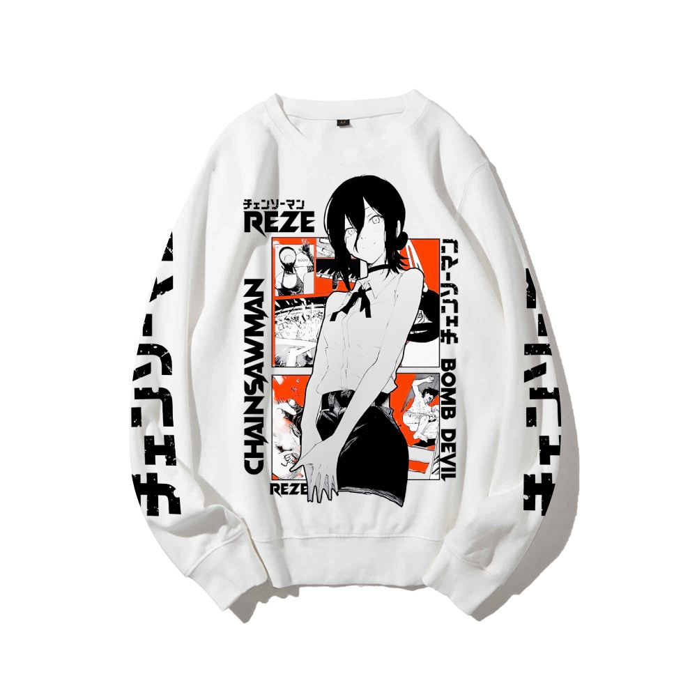 Chainsaw Man Cotton Unisex Crew Neck Anime Sweatshirt