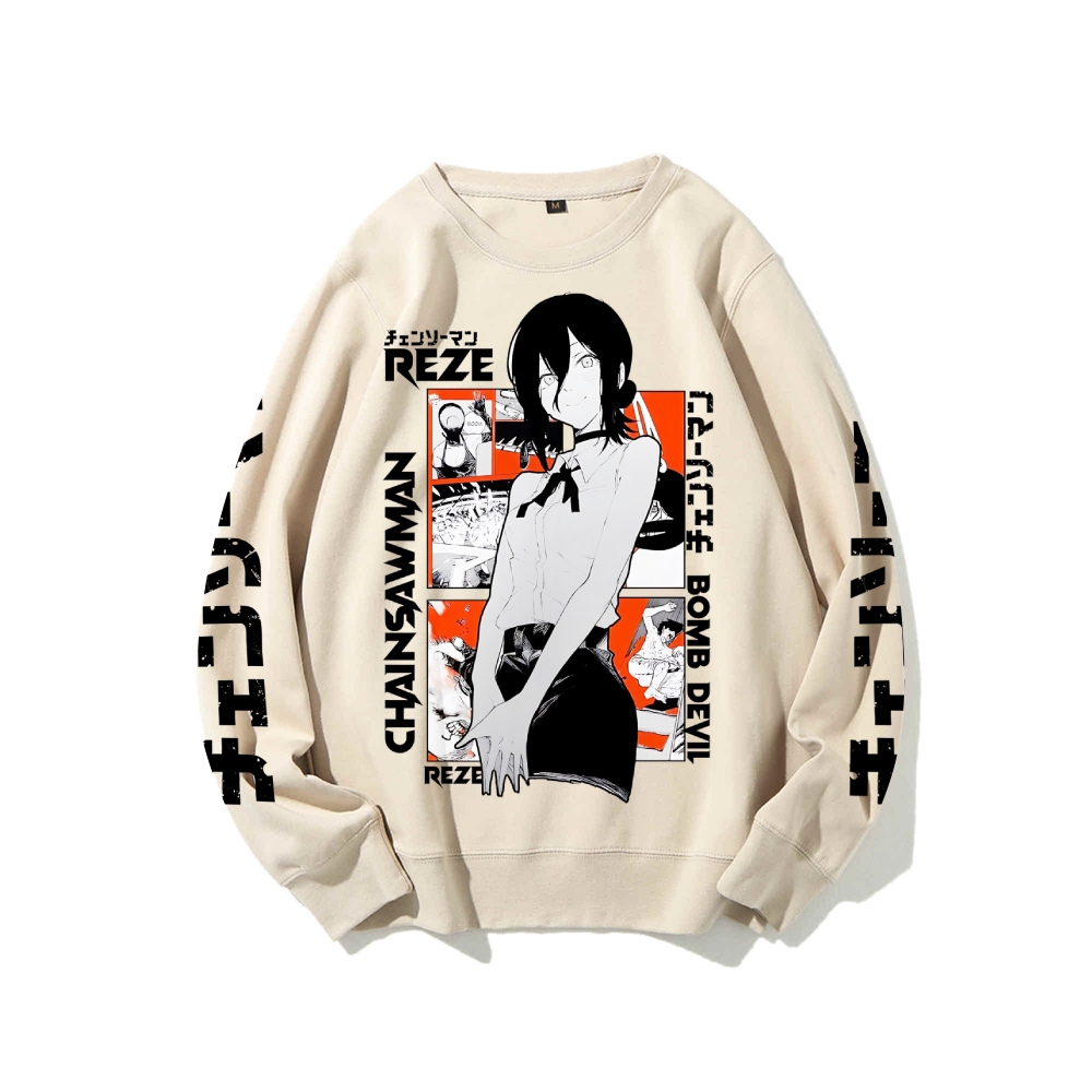 Chainsaw Man Cotton Unisex Crew Neck Anime Sweatshirt
