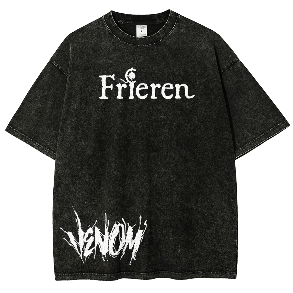 Frieren Venom Printed Unisex Washed T-Shirt