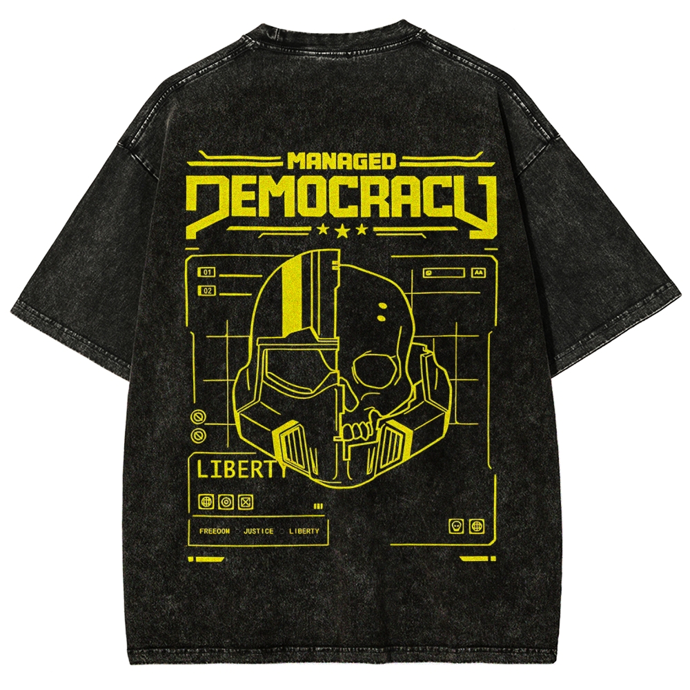 Helldivers 2 Printed Unisex Washed T-Shirt