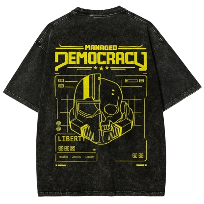 Helldivers 2 Printed Unisex Washed T-Shirt