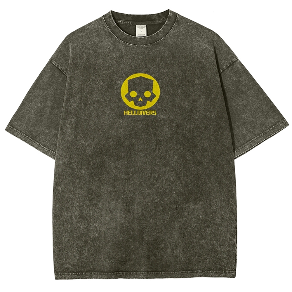Helldivers 2 Printed Unisex Washed T-Shirt