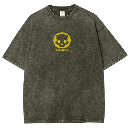 Helldivers 2 Printed Unisex Washed T-Shirt