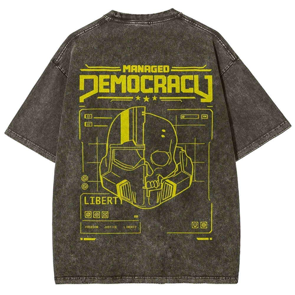Helldivers 2 Printed Unisex Washed T-Shirt