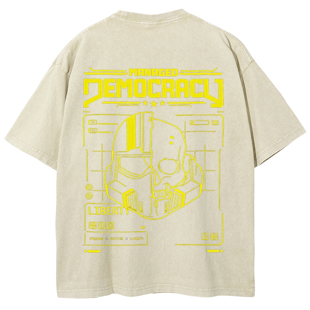 Helldivers 2 Printed Unisex Washed T-Shirt
