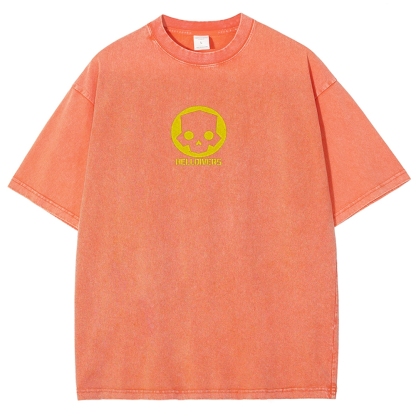 Helldivers 2 Printed Unisex Washed T-Shirt