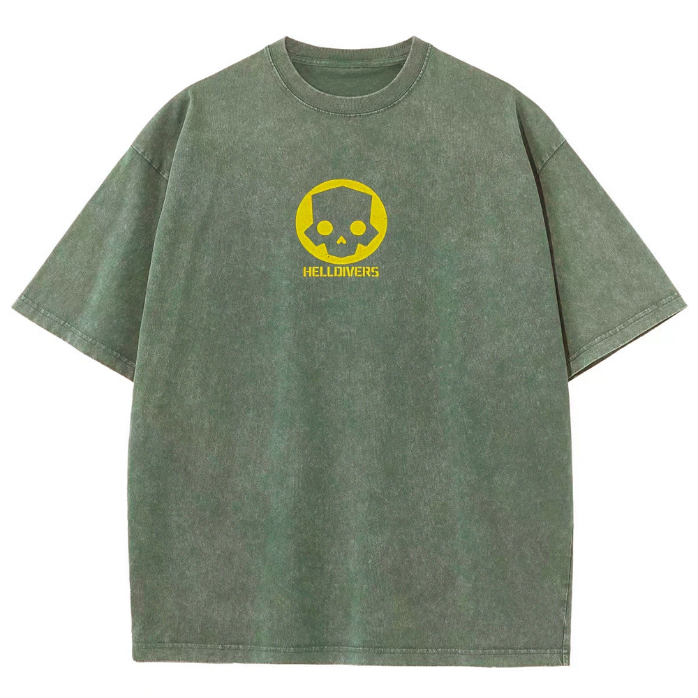 Helldivers 2 Printed Unisex Washed T-Shirt
