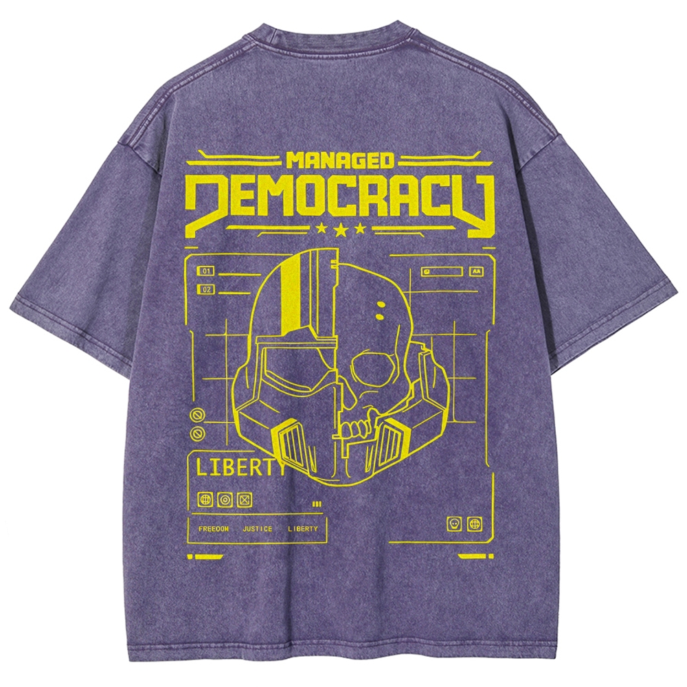 Helldivers 2 Printed Unisex Washed T-Shirt