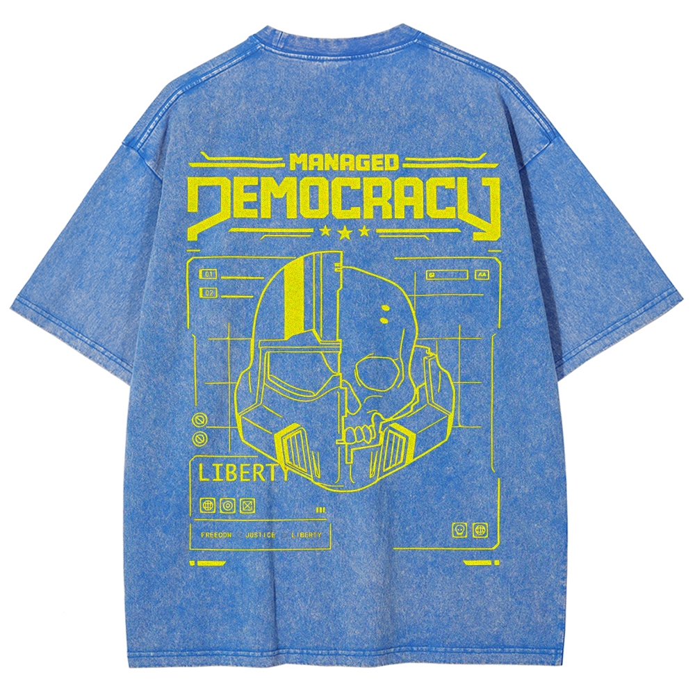 Helldivers 2 Printed Unisex Washed T-Shirt