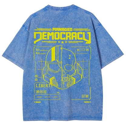 Helldivers 2 Printed Unisex Washed T-Shirt
