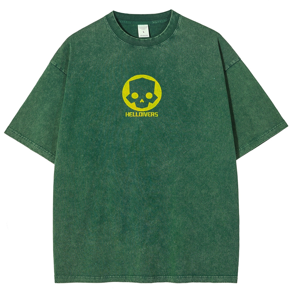 Helldivers 2 Printed Unisex Washed T-Shirt