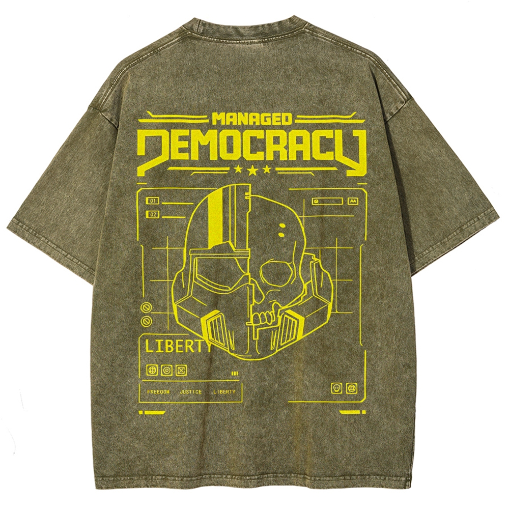 Helldivers 2 Printed Unisex Washed T-Shirt