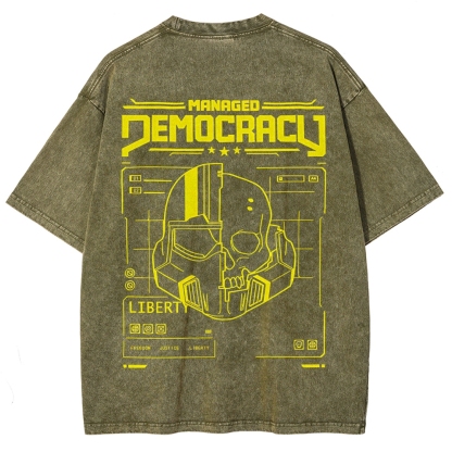 Helldivers 2 Printed Unisex Washed T-Shirt