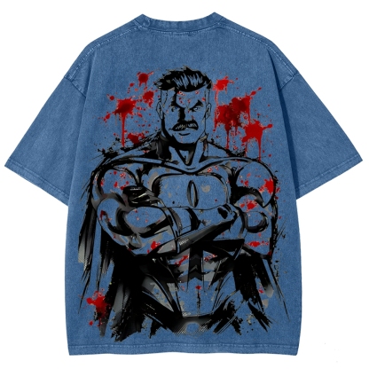 Omni-Man Invincible Printed Unisex Washed T-Shirt