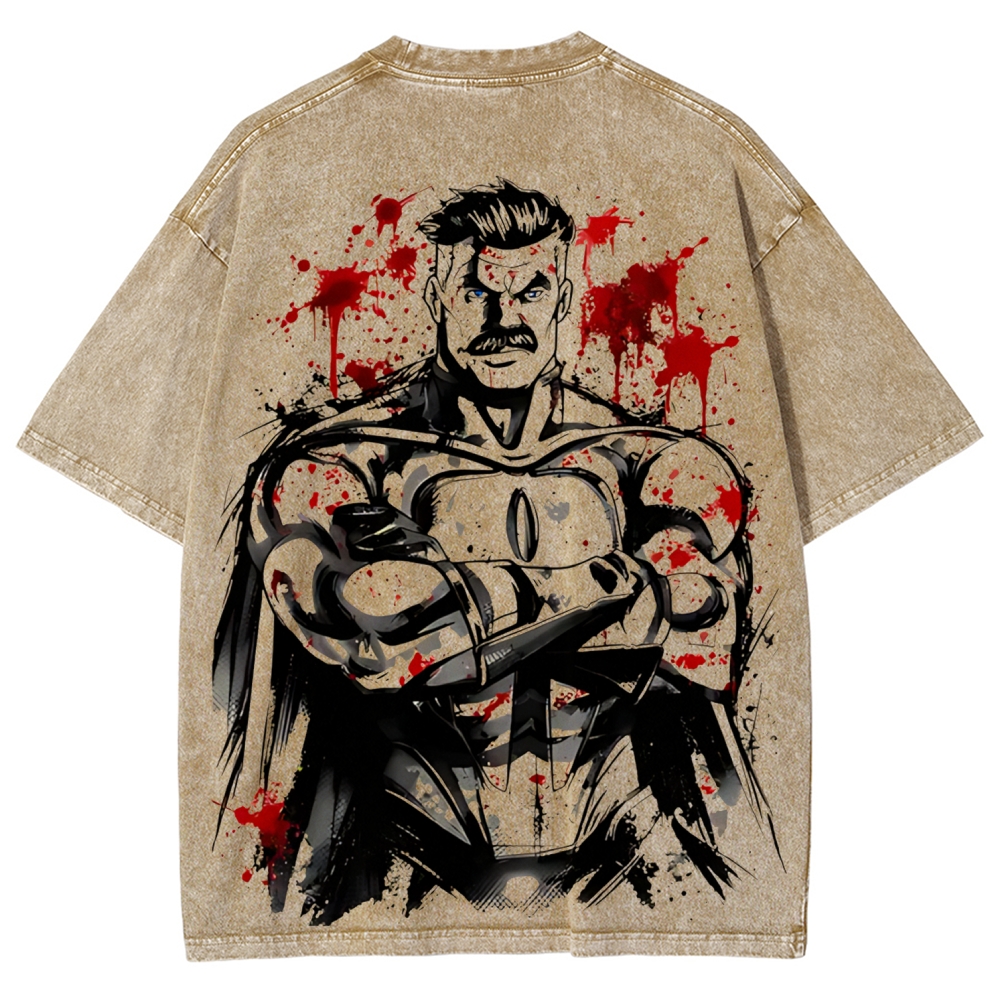Omni-Man Invincible Printed Unisex Washed T-Shirt