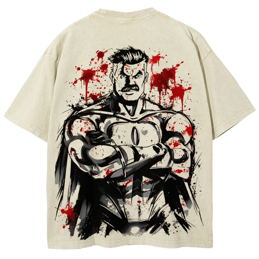 Omni-Man Invincible Printed Unisex Washed T-Shirt