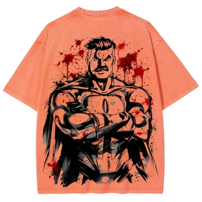 Omni-Man Invincible Printed Unisex Washed T-Shirt