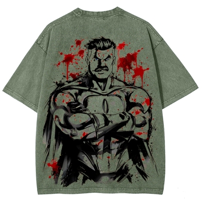 Omni-Man Invincible Printed Unisex Washed T-Shirt