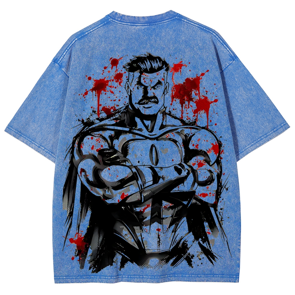 Omni-Man Invincible Printed Unisex Washed T-Shirt