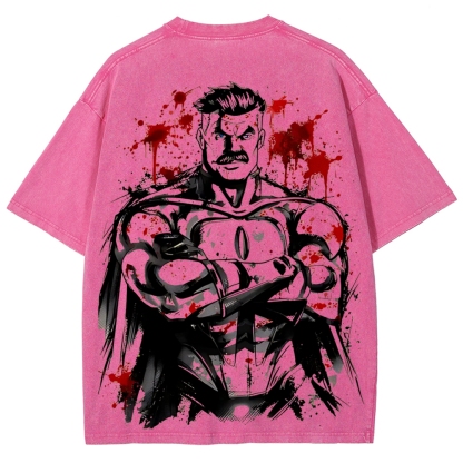 Omni-Man Invincible Printed Unisex Washed T-Shirt