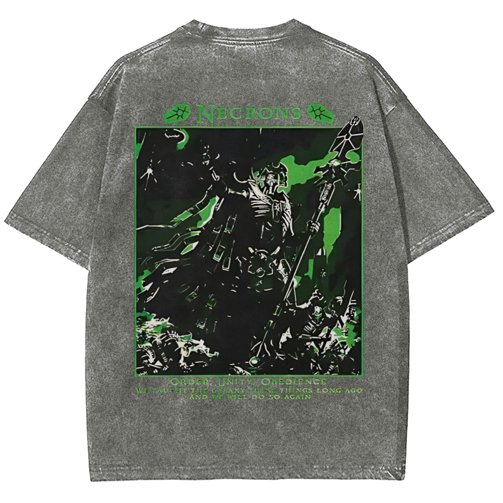 Warhammer 40K Necron Printed Unisex Washed T-Shirt