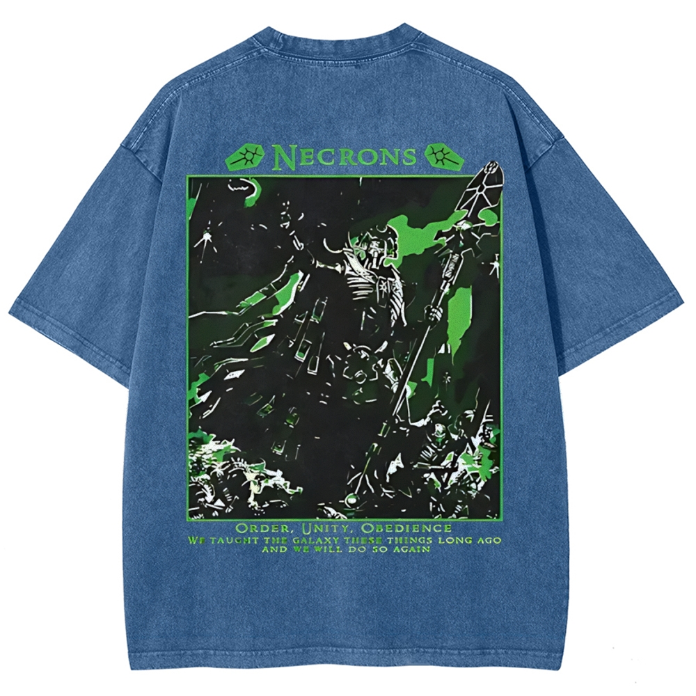 Warhammer 40K Necron Printed Unisex Washed T-Shirt