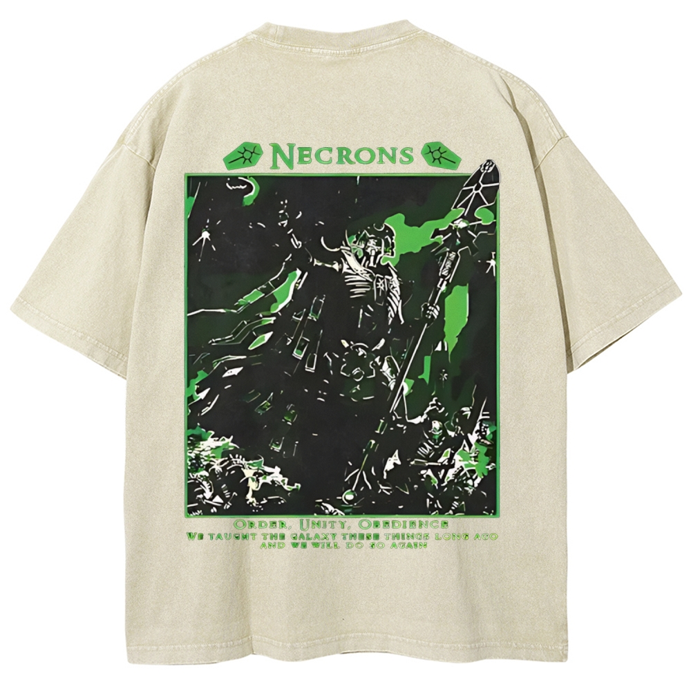 Warhammer 40K Necron Printed Unisex Washed T-Shirt