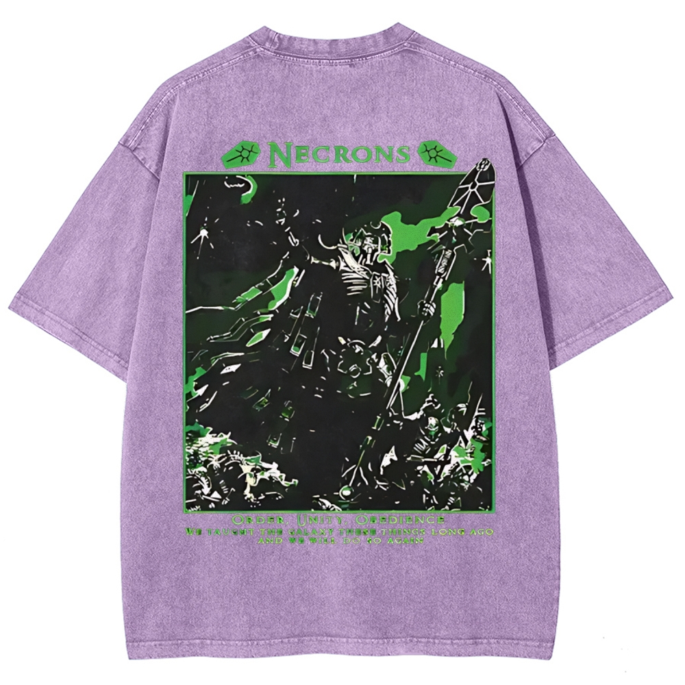 Warhammer 40K Necron Printed Unisex Washed T-Shirt