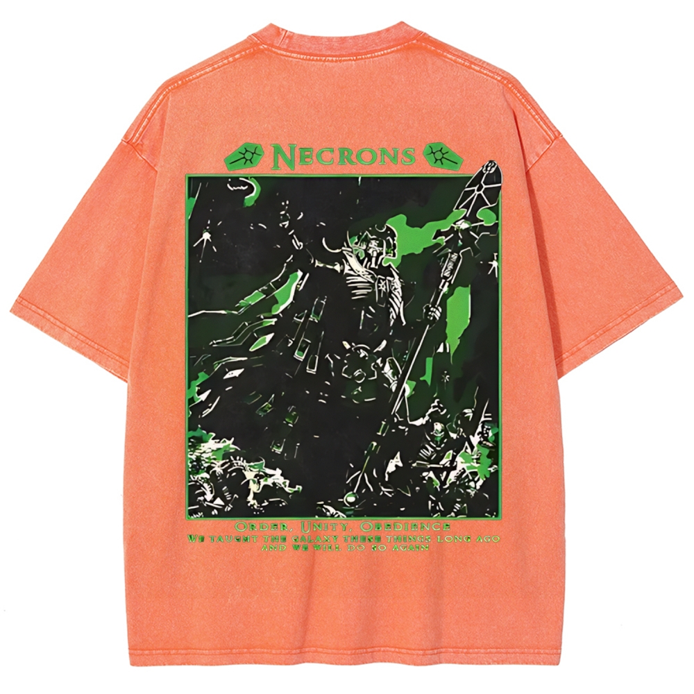 Warhammer 40K Necron Printed Unisex Washed T-Shirt