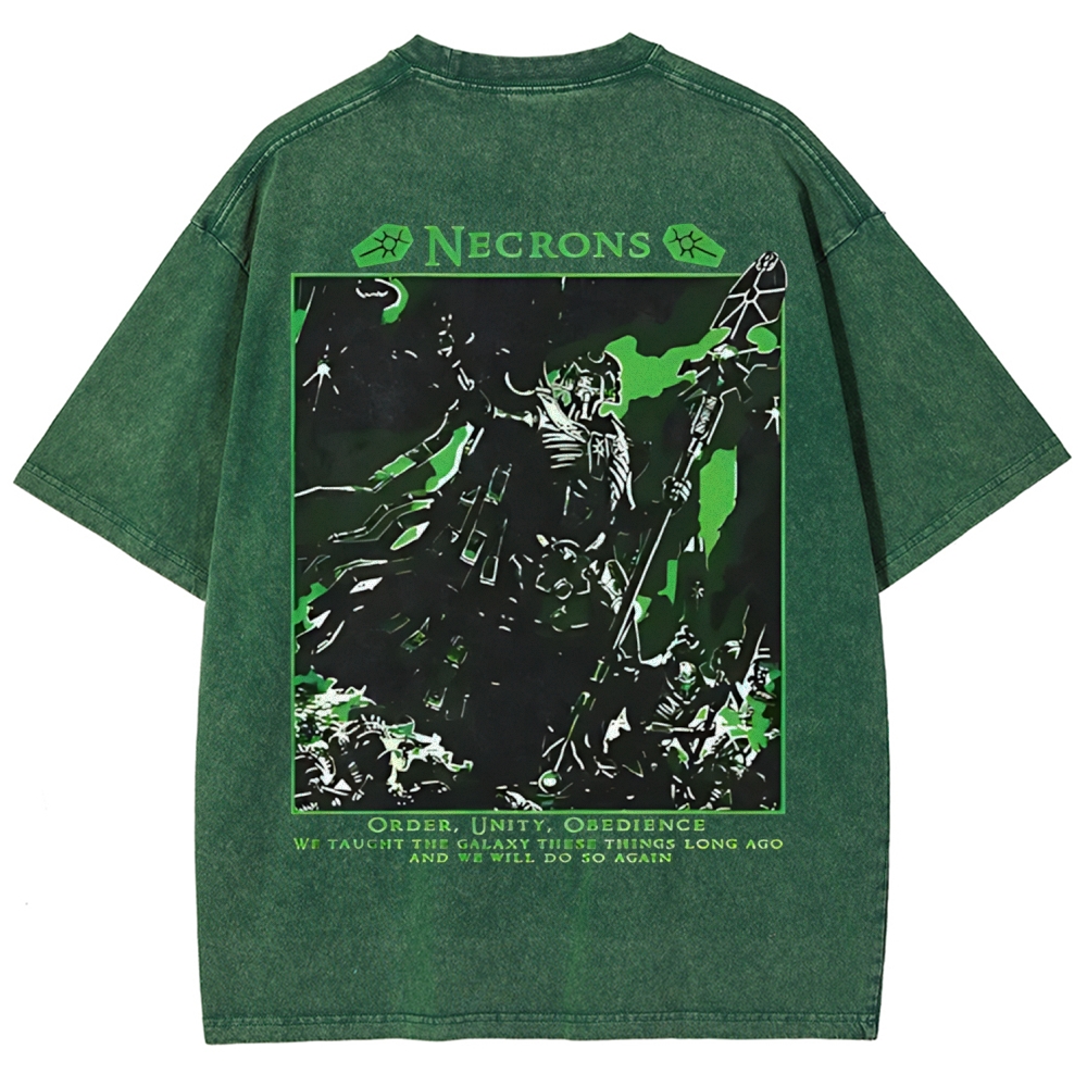 Warhammer 40K Necron Printed Unisex Washed T-Shirt