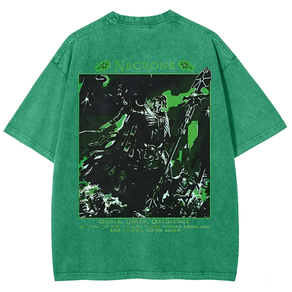 Warhammer 40K Necron Printed Unisex Washed T-Shirt