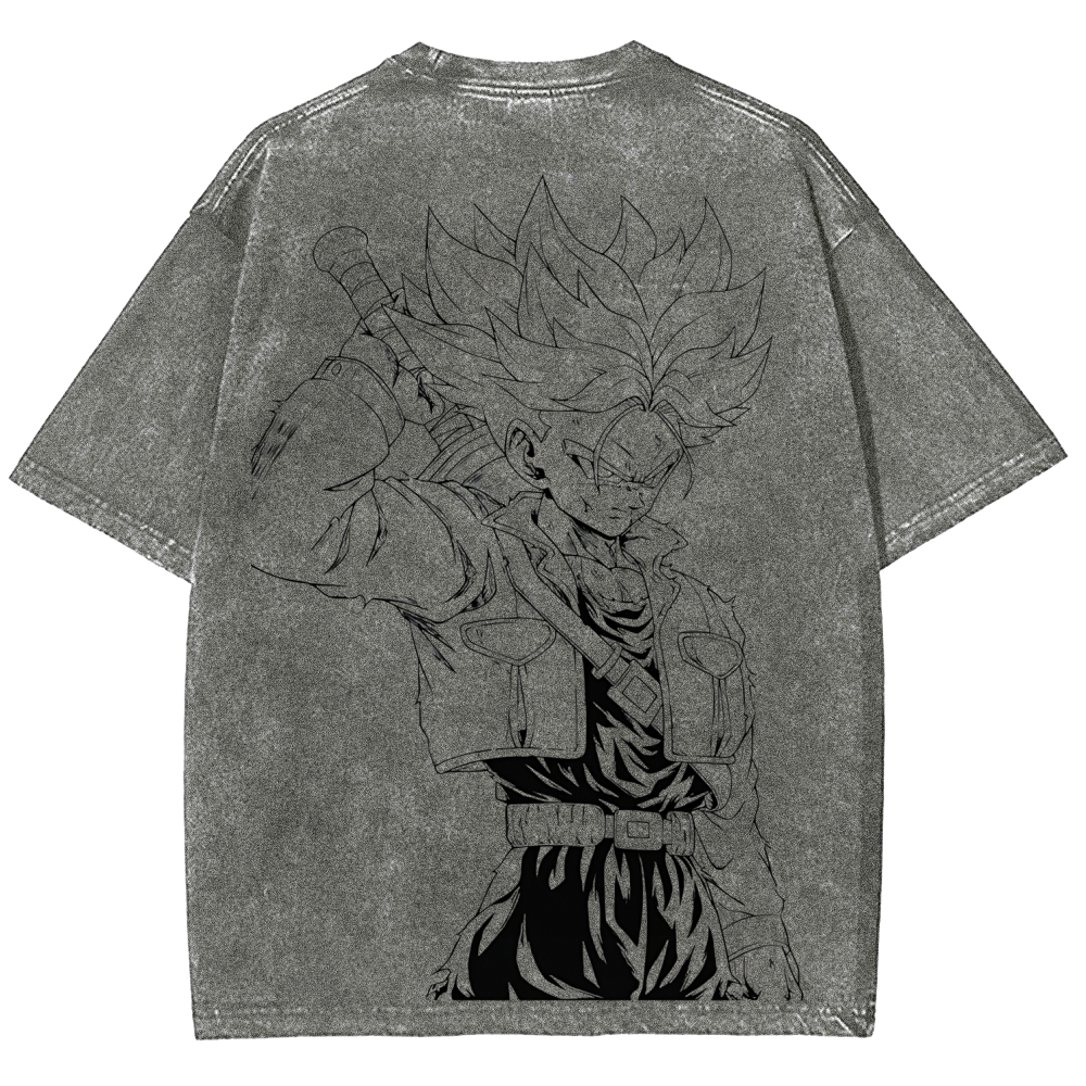 Dragon Ball Trunks Printed Unisex Washed T-Shirt
