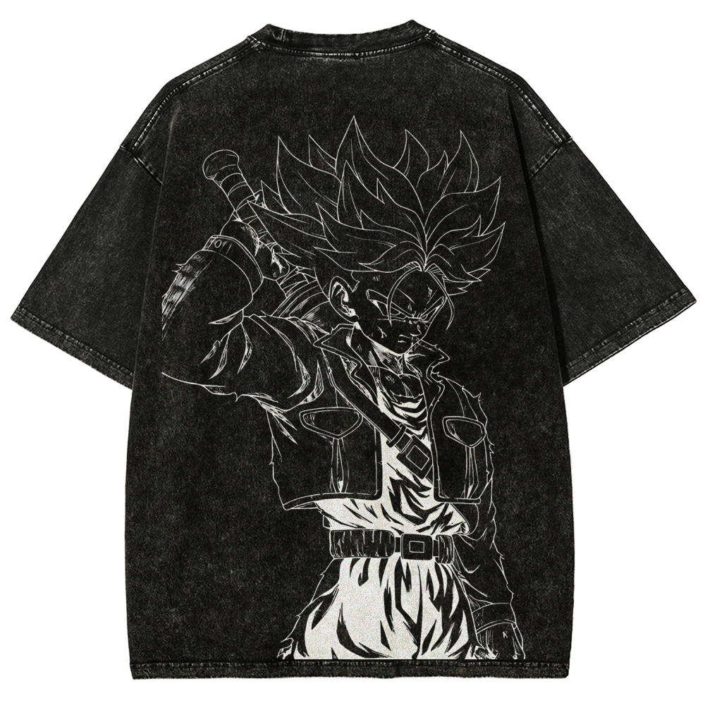 Dragon Ball Trunks Printed Unisex Washed T-Shirt