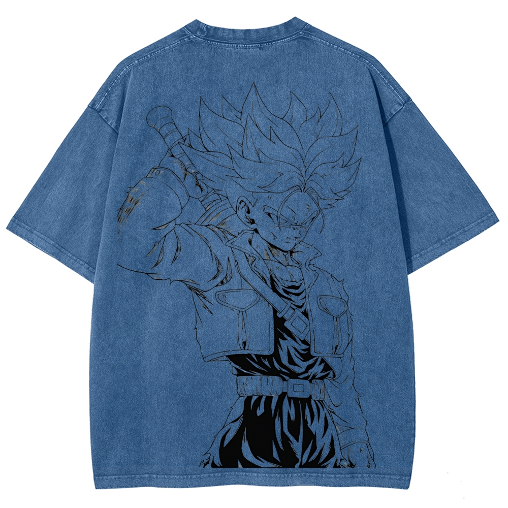 Dragon Ball Trunks Printed Unisex Washed T-Shirt