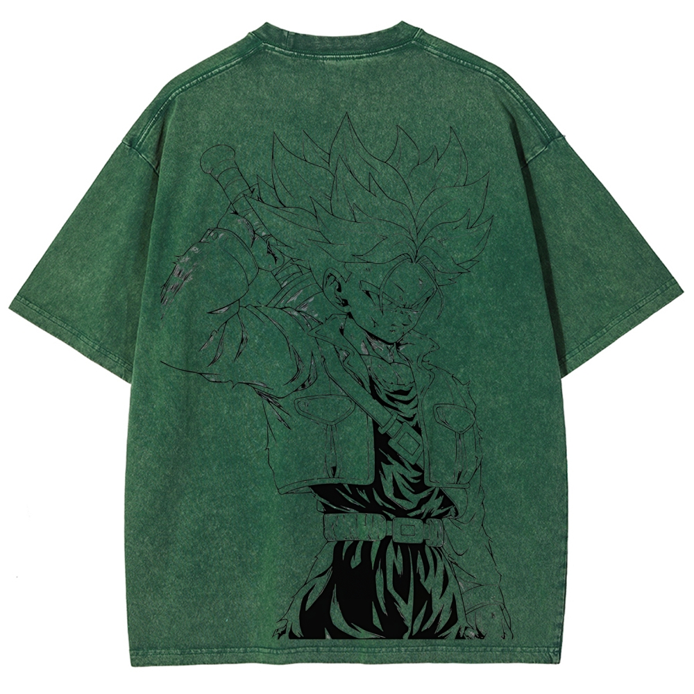 Dragon Ball Trunks Printed Unisex Washed T-Shirt