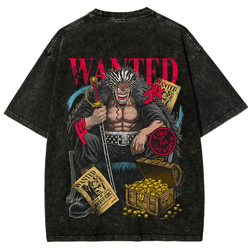 One Piece Rocks D. Xebec Printed Unisex Washed T-Shirt