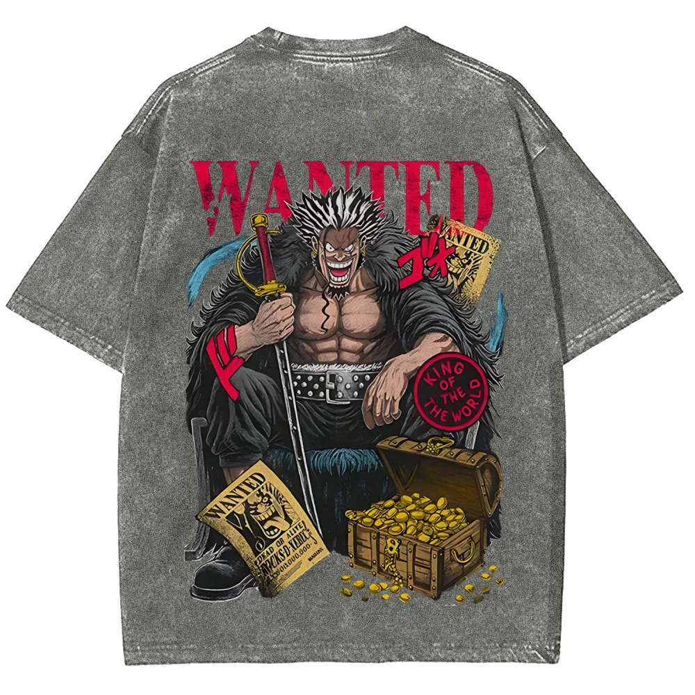 One Piece Rocks D. Xebec Printed Unisex Washed T-Shirt