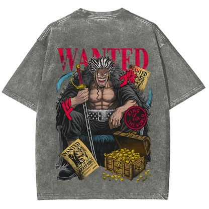One Piece Rocks D. Xebec Printed Unisex Washed T-Shirt
