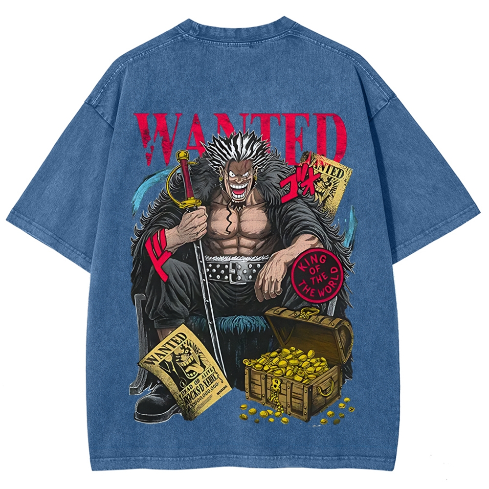 One Piece Rocks D. Xebec Printed Unisex Washed T-Shirt