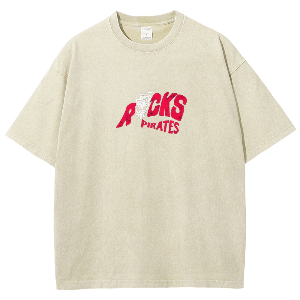 One Piece Rocks D. Xebec Printed Unisex Washed T-Shirt