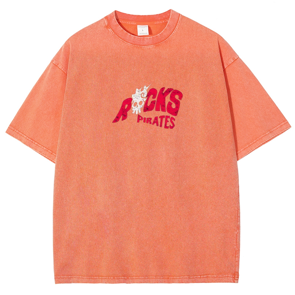 One Piece Rocks D. Xebec Printed Unisex Washed T-Shirt