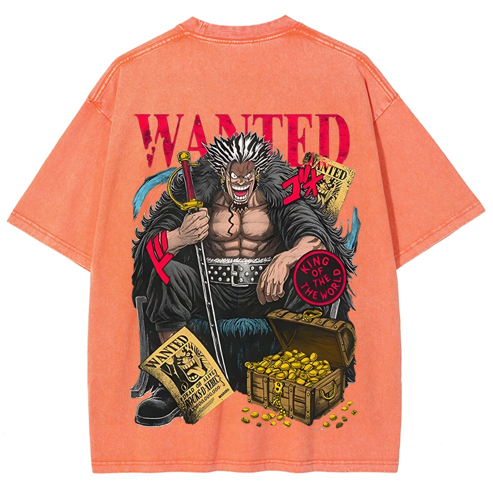 One Piece Rocks D. Xebec Printed Unisex Washed T-Shirt