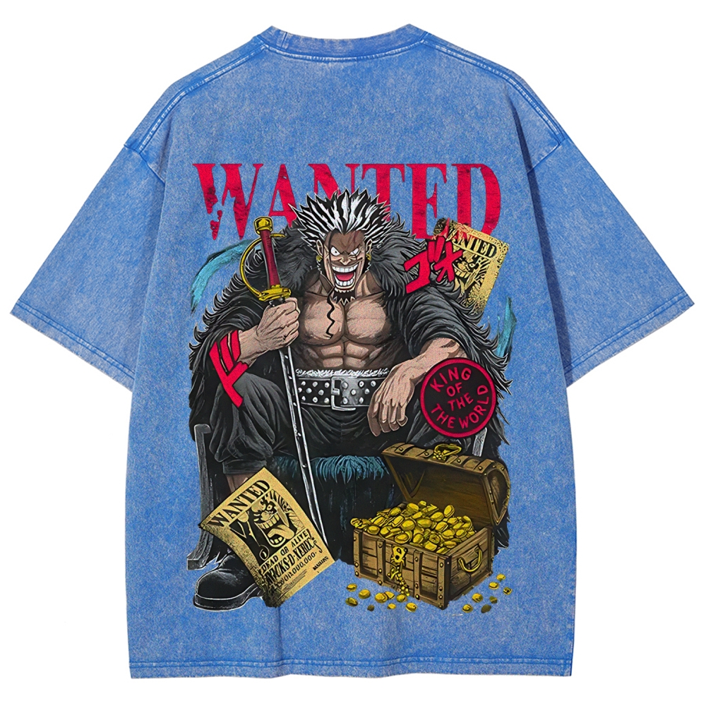 One Piece Rocks D. Xebec Printed Unisex Washed T-Shirt